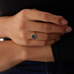 14 Ayar Altın Oniks Taşlı Yüzük