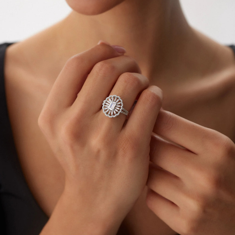 14 Ayar Altın Parçalı Baget Yüzük