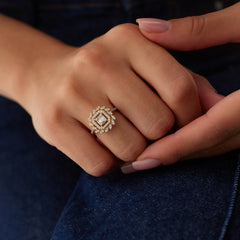 14 Ayar Altın Çiçek Baget Yüzük