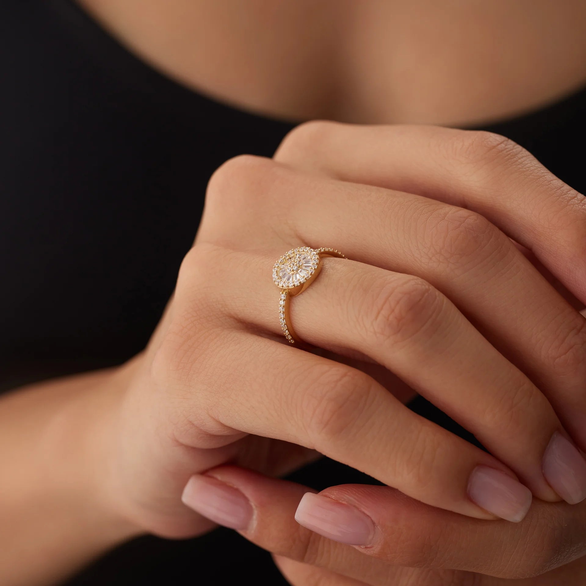 14 Ayar Altın Trapez Yüzük