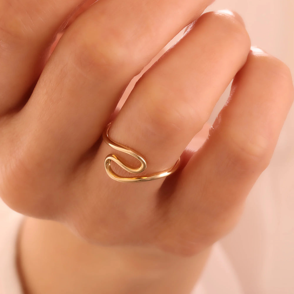 14 Ayar Altın Dalga Yüzük