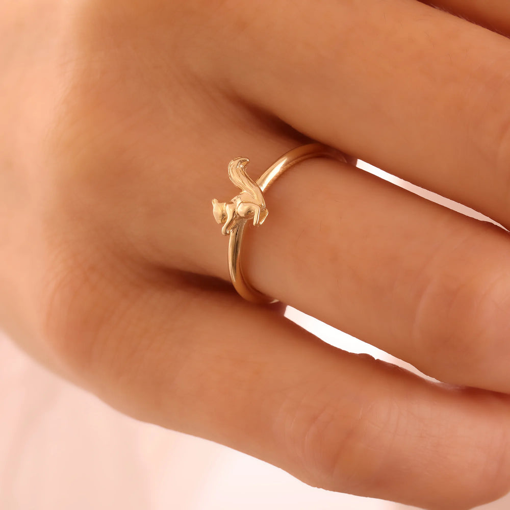 14 Ayar Altın Sincap Yüzük