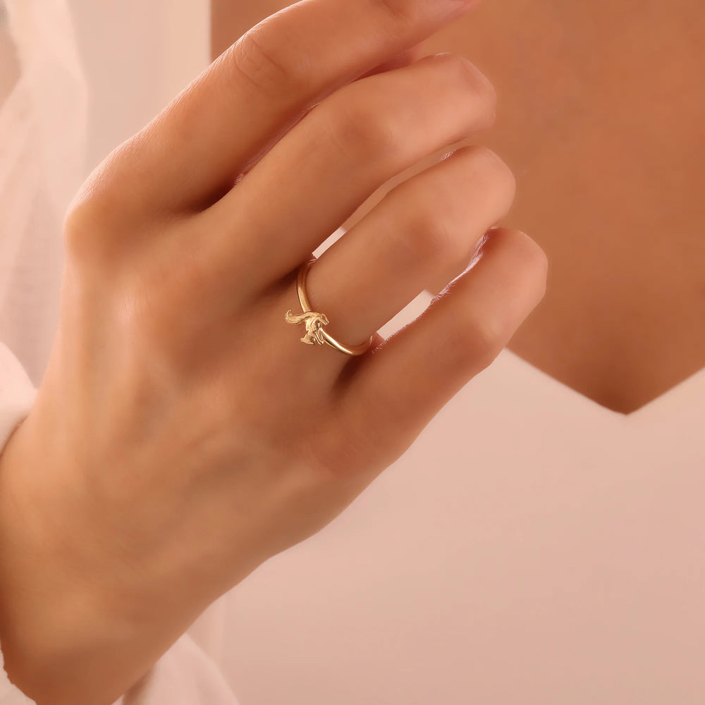 14 Ayar Altın Sincap Yüzük