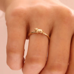 14 Ayar Altın Aslan Yüzük