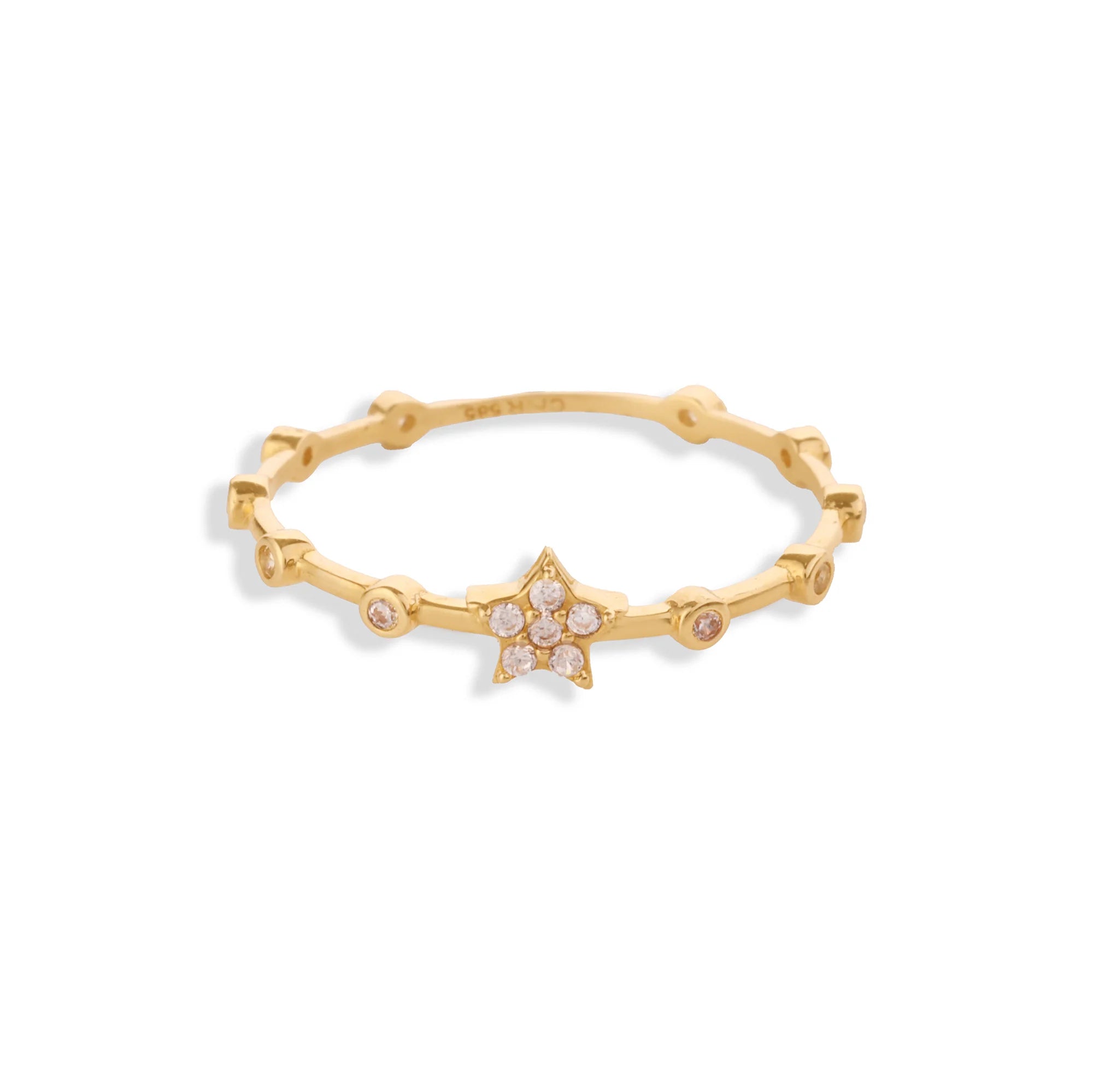 14 Ayar Altın Minimal Yıldız Yüzük