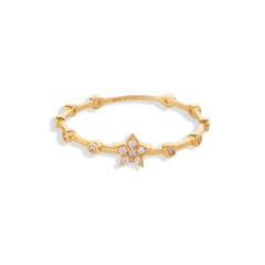 14 Ayar Altın Minimal Yıldız Yüzük
