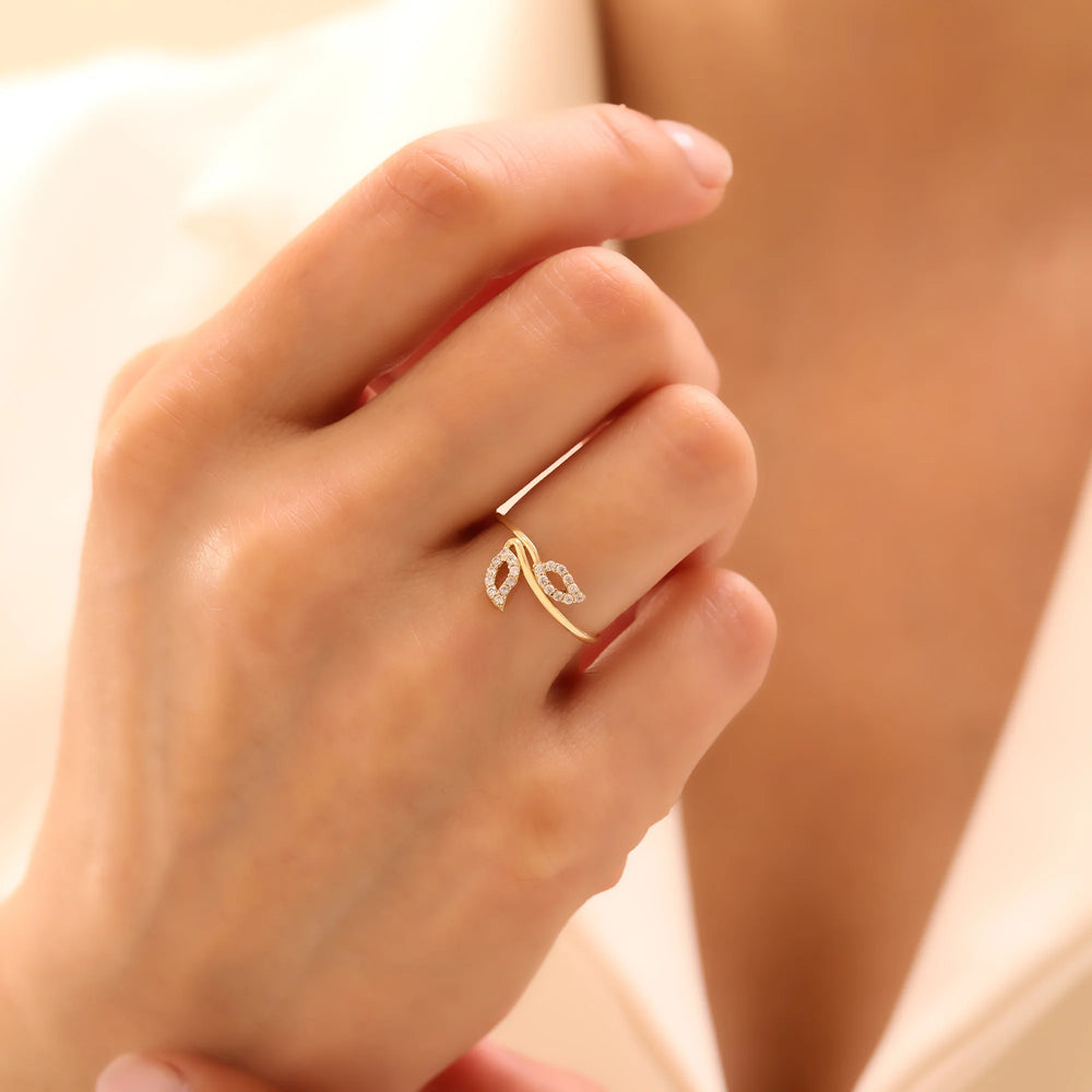 14 Ayar Altın Spiral Yaprak Yüzük