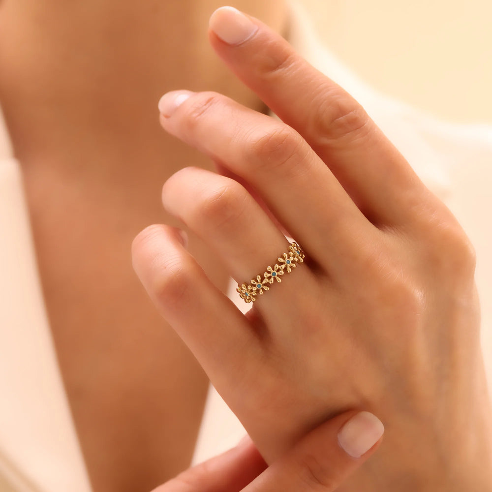 14 Ayar Altın Papatya Yüzük