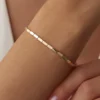 14 Ayar Altın Sıralı Dörtgen Bileklik