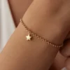14 Ayar Altın Doç Zincir Kalp Bileklik