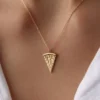 14 Ayar Altın Pizza Dilimi Kolye
