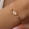 14 Ayar Altın Dorikalı Kalp Bileklik