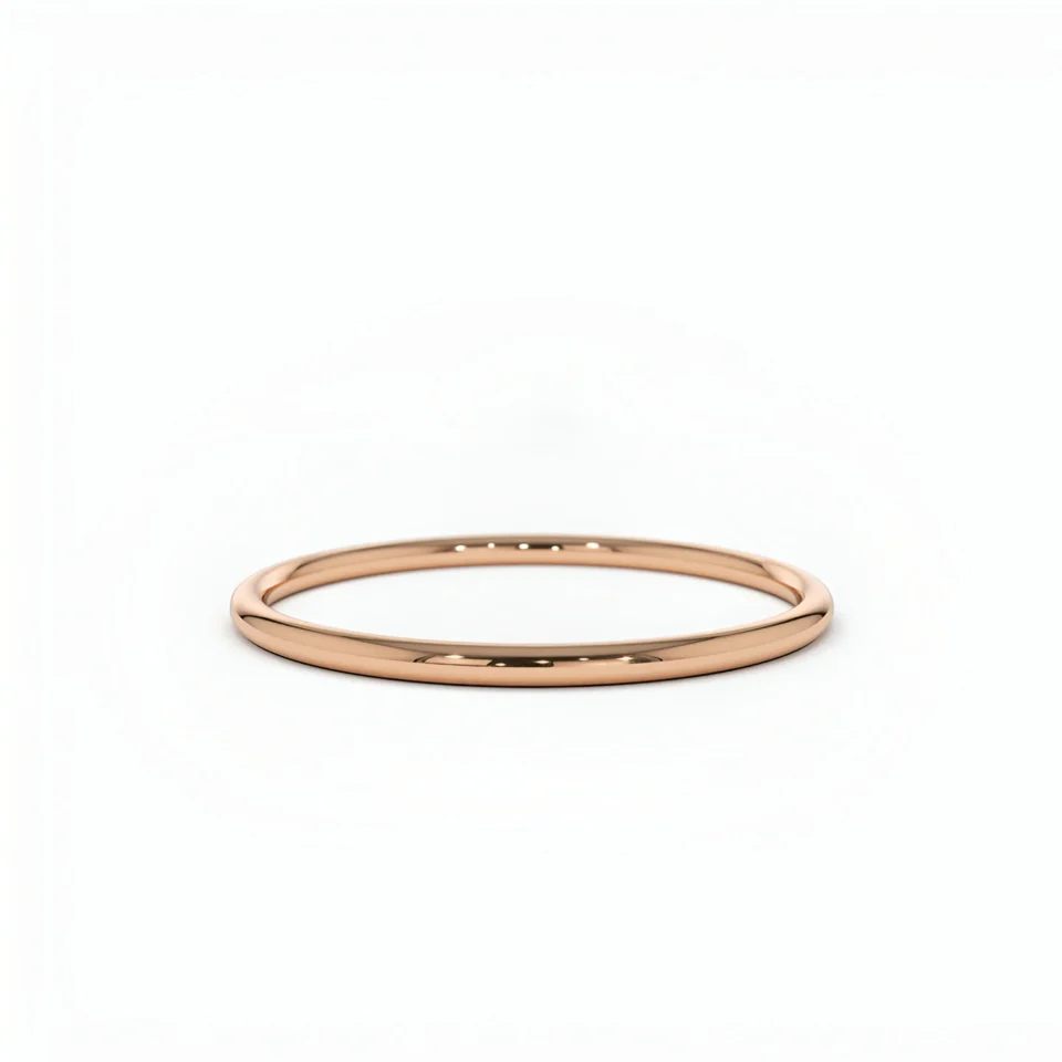 14 Ayar Altın 1.0 mm Rose Klasik Bombe Alyans