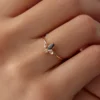 14 Ayar Altın Taşlı Minimal Yüzük