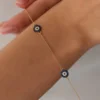 14 Ayar Altın Sıralı Nazar Boncuğu Bileklik