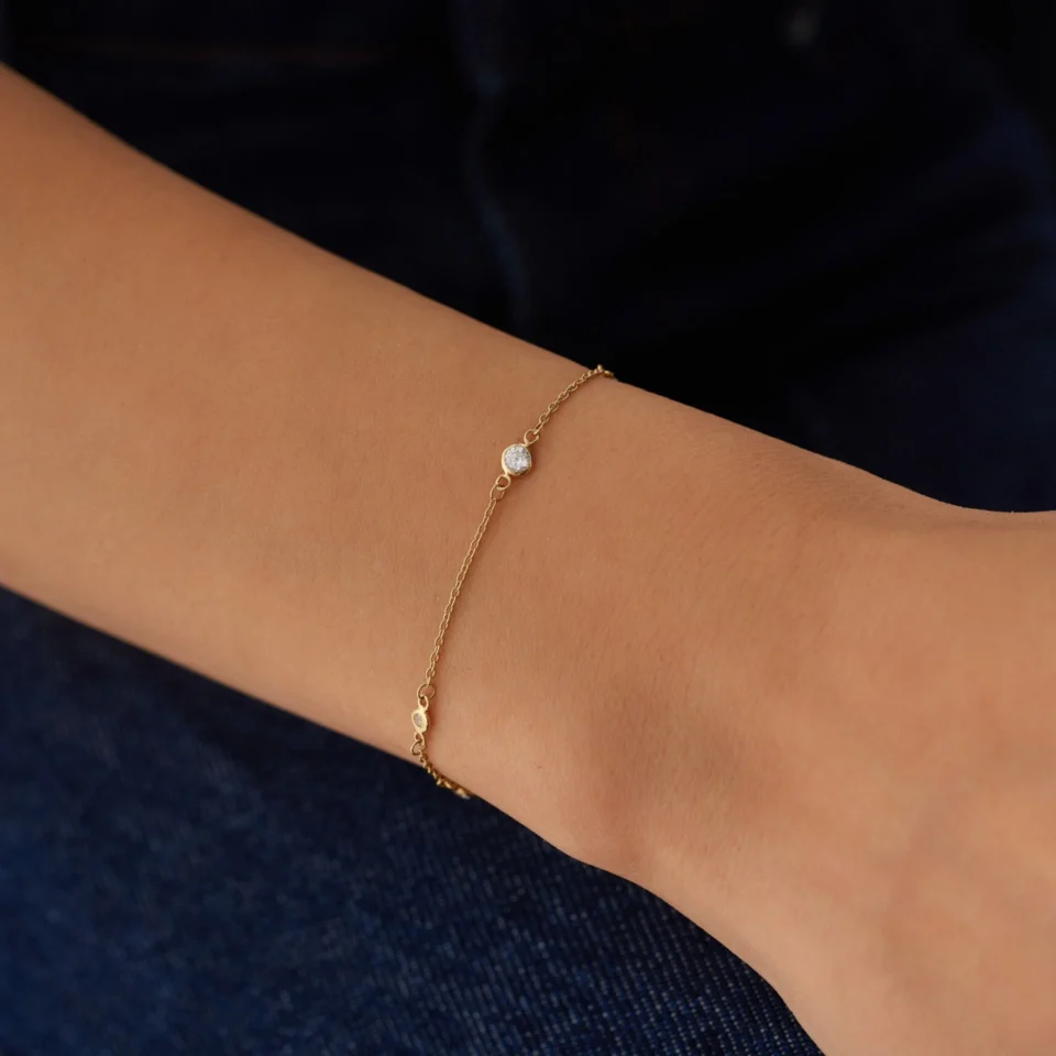 14 Ayar Altın Minimal Zincir Bileklik