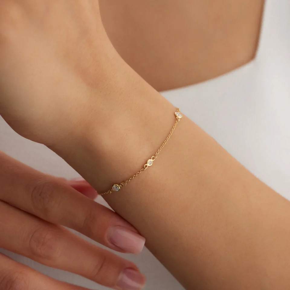 14 Ayar Altın Minimal Zincir Bileklik
