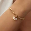 14 Ayar Altın Lotus Çiçeği Bileklik