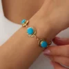 14 Ayar Altın Firuze Taşlı Bileklik