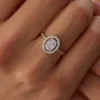 14 Ayar Altın Oval Baget Yüzük